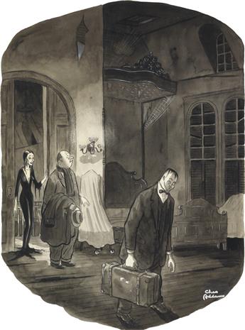 (THE NEW YORKER. ADDAMS FAMILY.)  CHARLES ADDAMS. This is your room. If you should need anything, just scream.